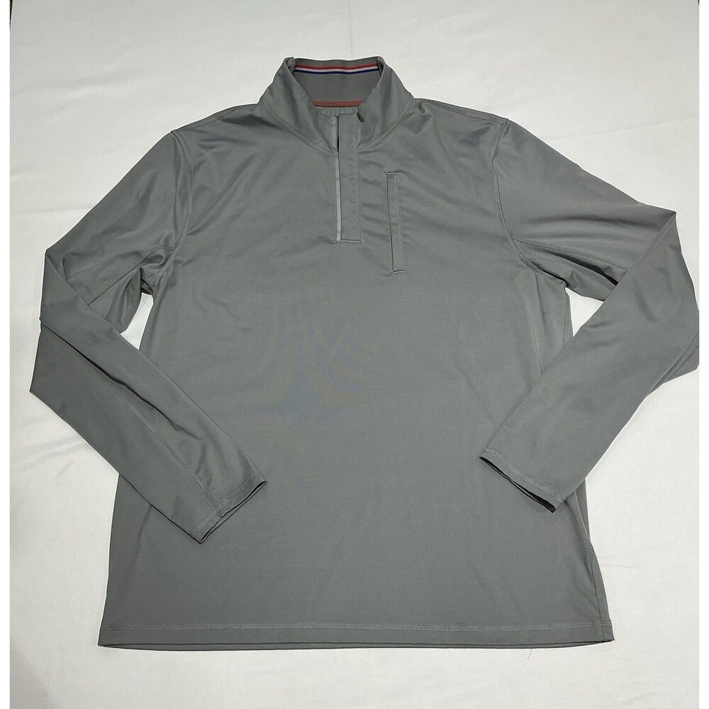 Four Laps Pullover Mens XL Gray 1/4 Zip Mock Neck Athleisure Activewear